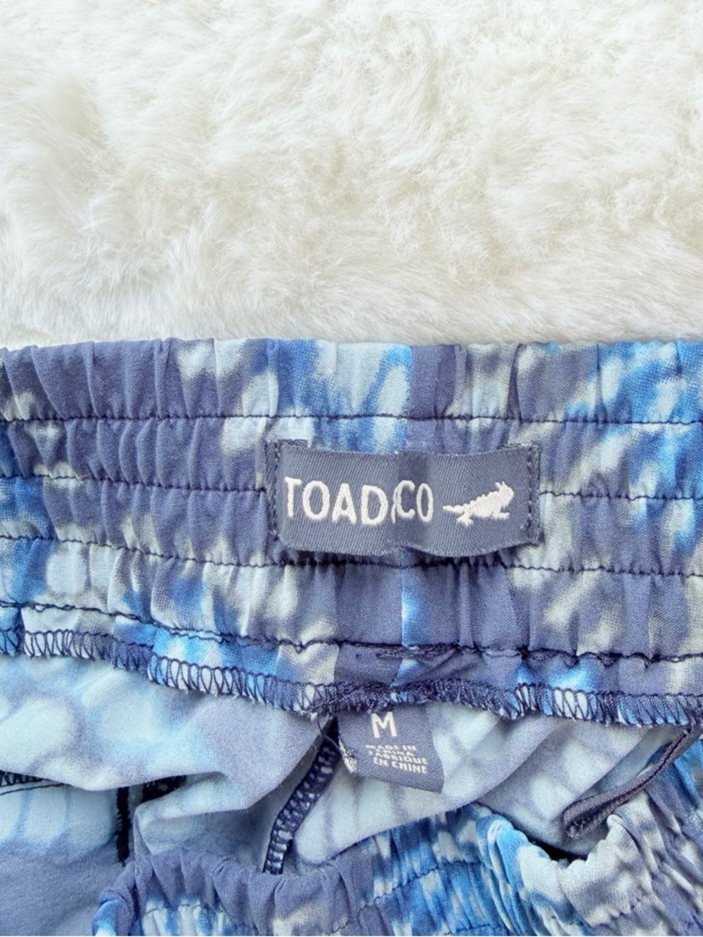 TOAD&CO Blue Tie-Dye Flowy Shorts Size M | Lightweight Summer Beachy - Picture 5 of 8